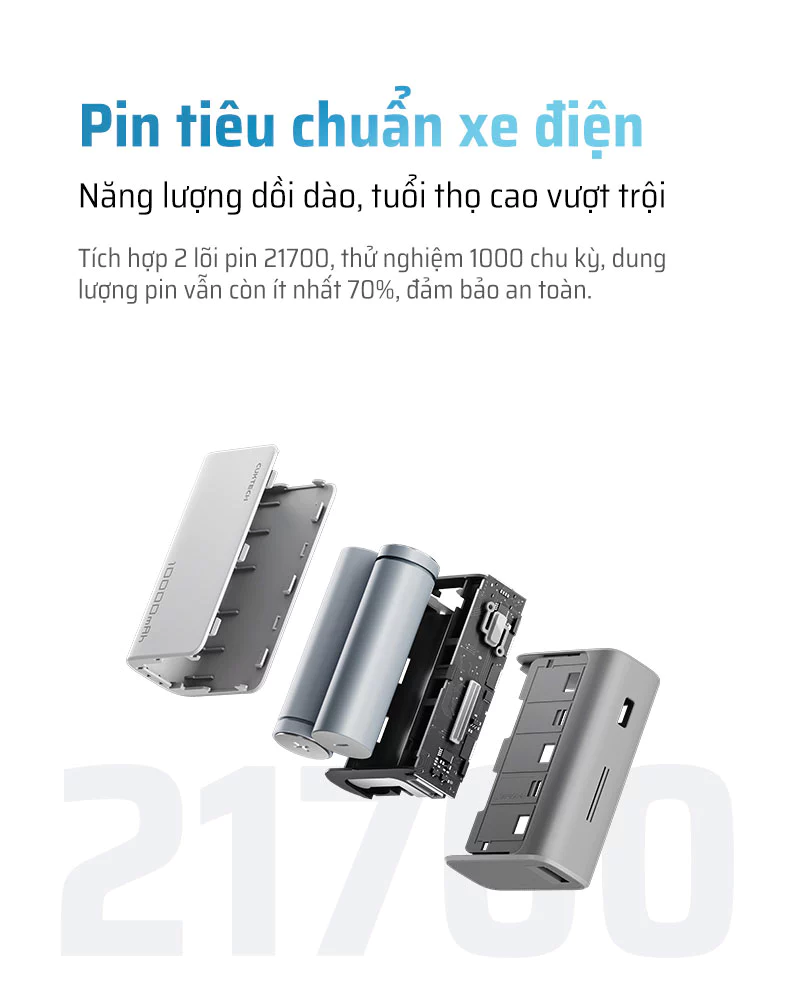 Pin dự phòng Cuktech 10.000mAh Power Bank 30W PD3.0/PPS/QC3.0/QC - PB100