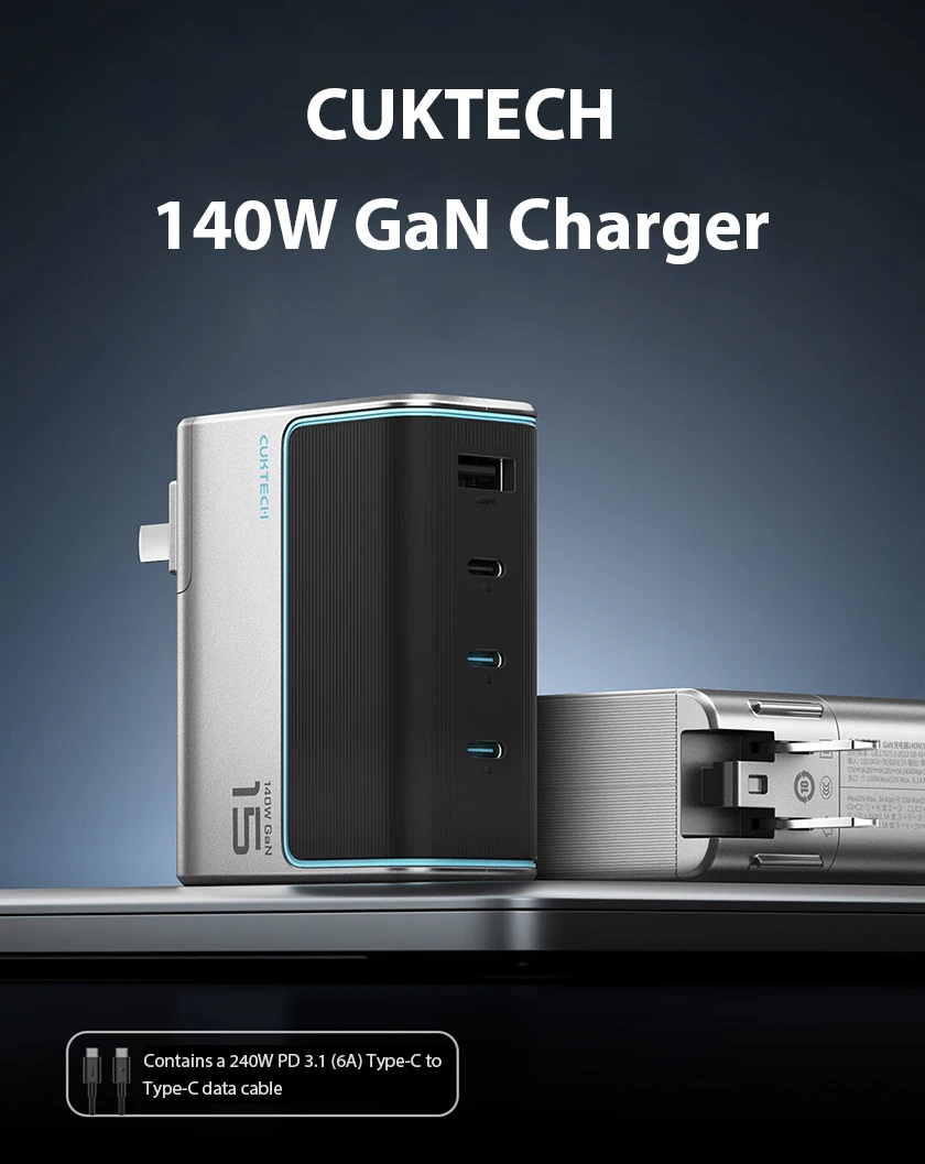 Sạc nhanh CUKTECH 140W GaN Charger 4 Ports Sạc nhanh CUKTECH 140W GaN Charger 4 Ports