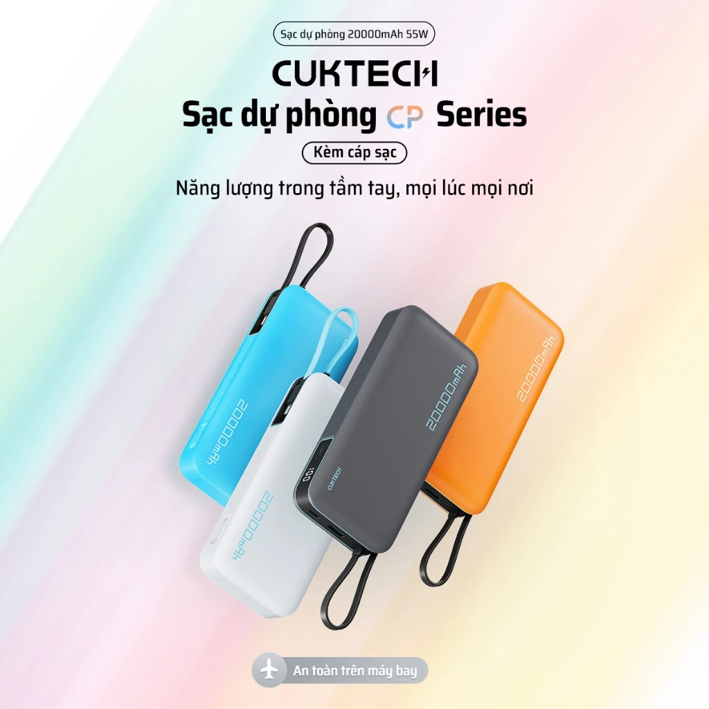 Pin Dự Phòng Cuktech 20000 mAh, max 55W (Built-In USB-C Connector) - PB200N