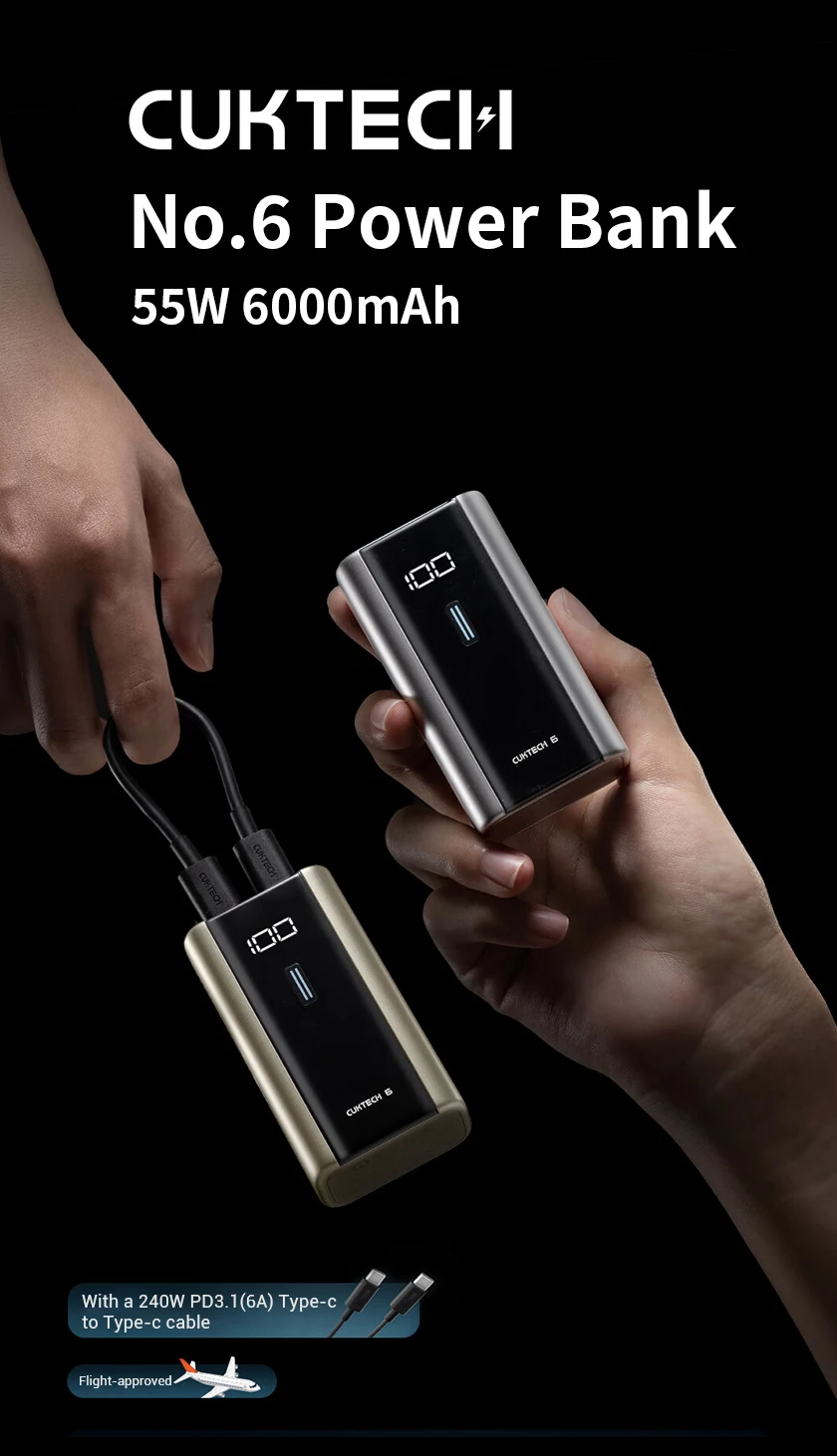Pin dự phòng Cuktech 6000mAh Power Bank 55W PD3.0/PPS/QC3.0 QC - PB060 - Cuktech Việt Nam
