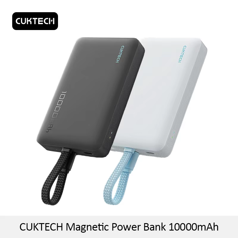 Sạc dự phòng không dây Cuktech 10.000mAh Hít từ tính + Tích hợp cáp Type C - WPB100L - Cuktech Việt Nam