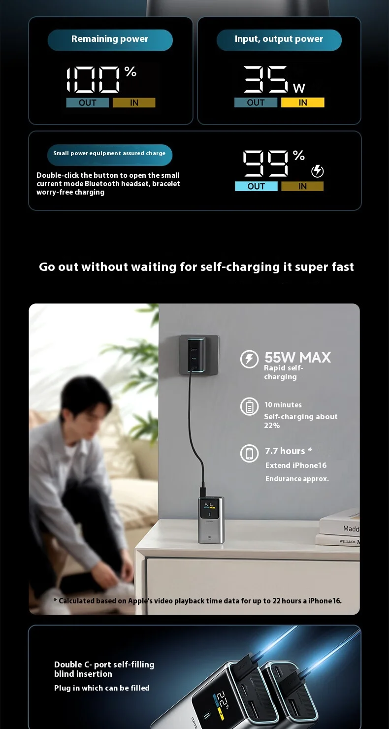Pin dự phòng Cuktech No.10 Mini Power Bank 10.000mAh 55W PD/PPS/QC/Mi Turbro – PB1055