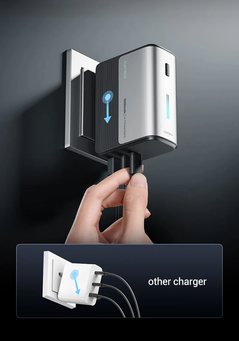 Pin dự phòng 2in1 Cuktech 5.000mAh 67W kiêm bộ sạc AC nhỏ gọn - BA651