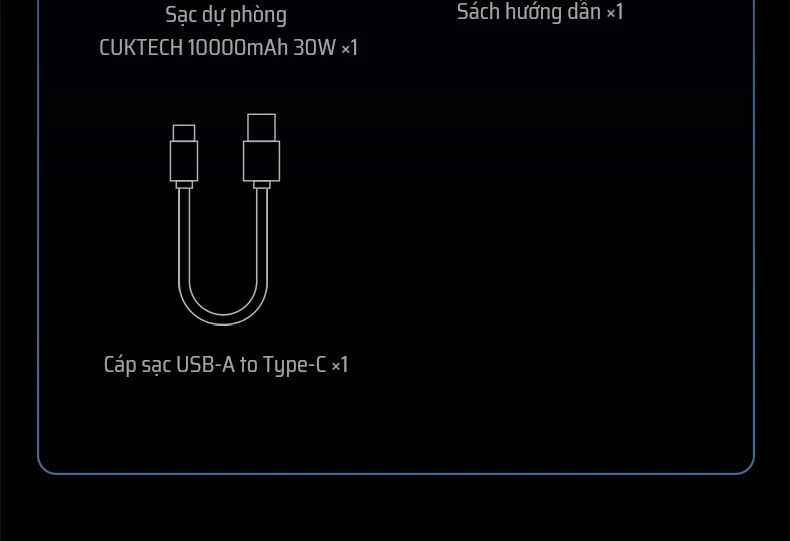 Pin dự phòng Cuktech 10.000mAh Power Bank 30W PD3.0/PPS/QC3.0 – PB100S