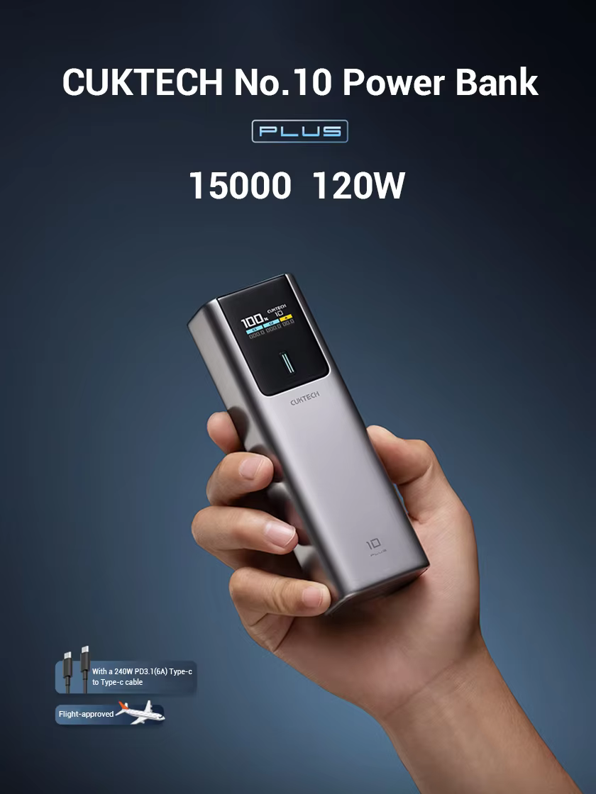 Pin dự phòng Cuktech No.10 Plus Power Bank 15.000mAh 150W PD3.0/PPS5A/QC/Mi Turbro 120W – PB150P